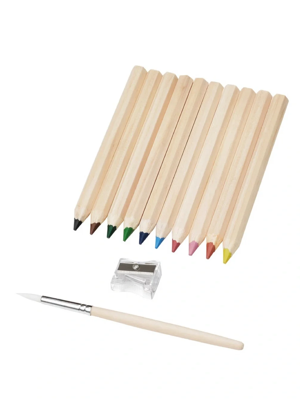 Watercolor Pencil Set with Natural Wood Barrels - Multi Color